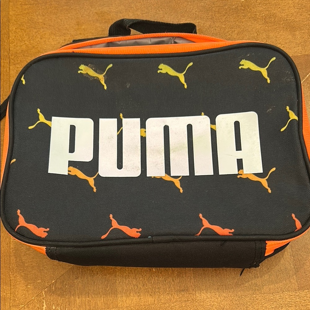 Puma Black and Orange Lunch Box with Sporty Design